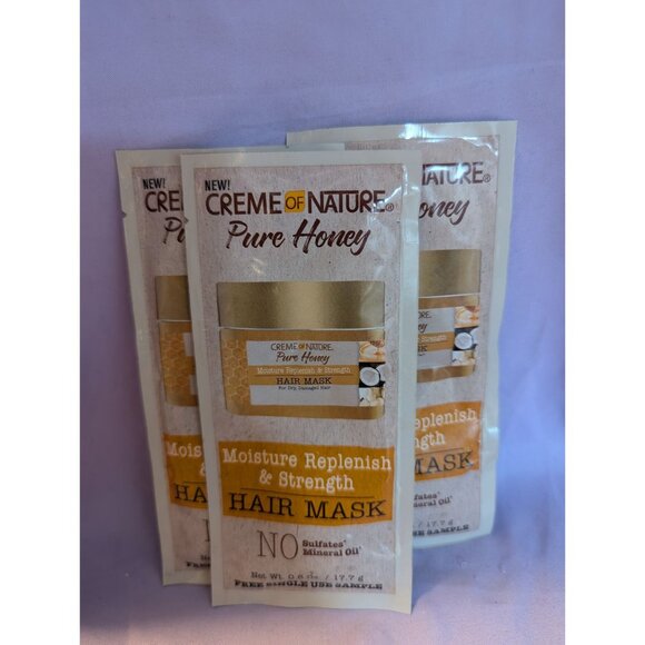 Creme Of Nature Pure Honey Hair Mask Moisture Replenish & Strength Set of 3 - Picture 1 of 3